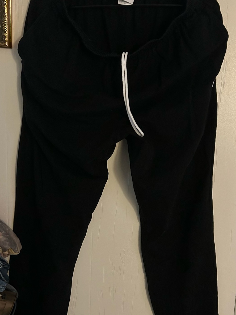 Black Drawstring Champion Jogger Pants